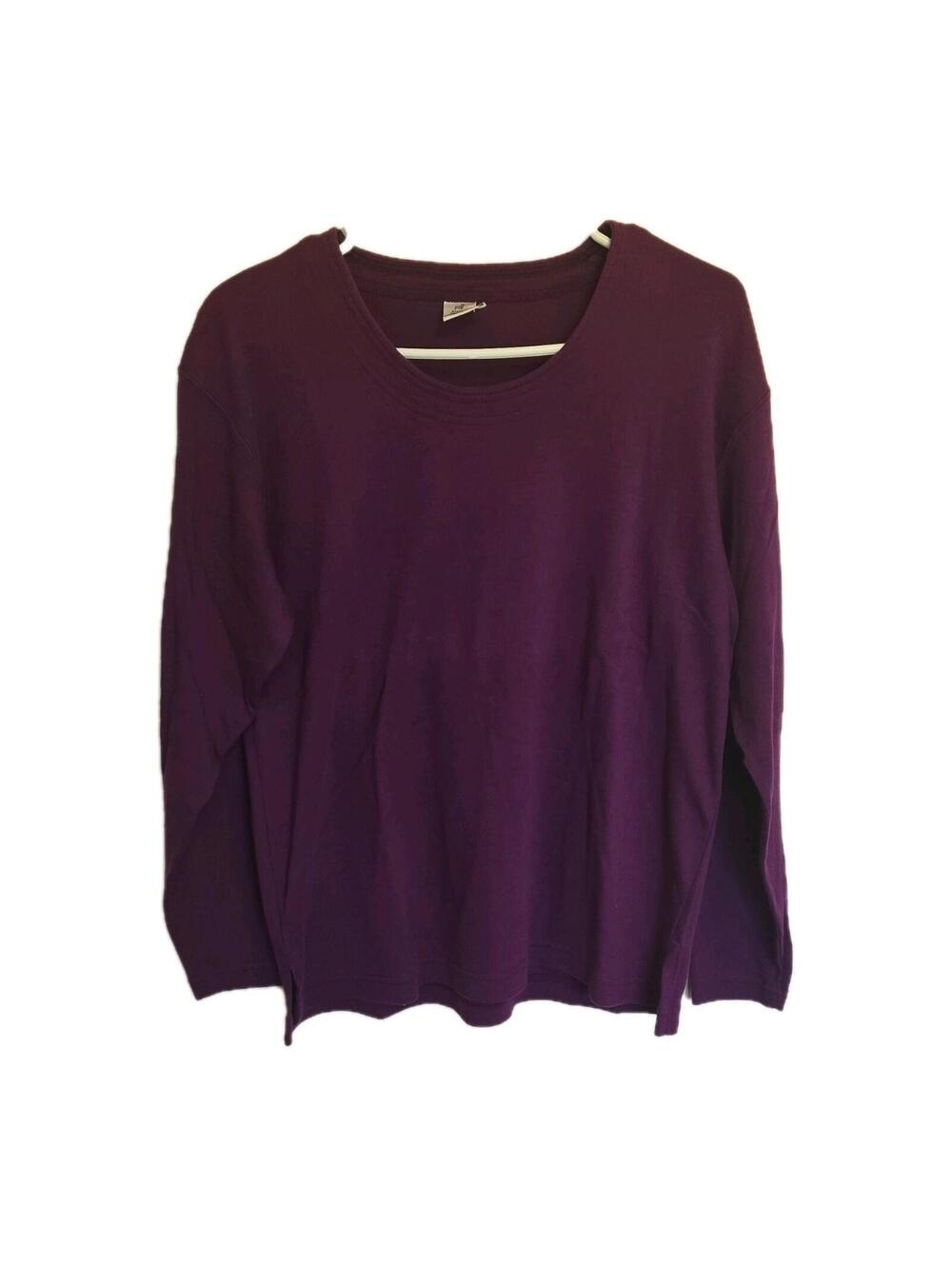 Peruvian Connection 100% Pima Cotton Knit Pullover Sweater Shirt Purple L Women